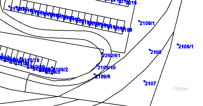 Parcela st. 2262/61 v KÚ Jirkov, Katastrální mapa