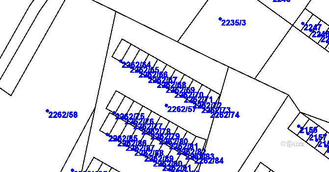 Parcela st. 2262/69 v KÚ Jirkov, Katastrální mapa