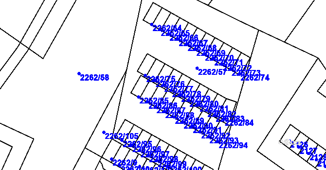 Parcela st. 2262/77 v KÚ Jirkov, Katastrální mapa
