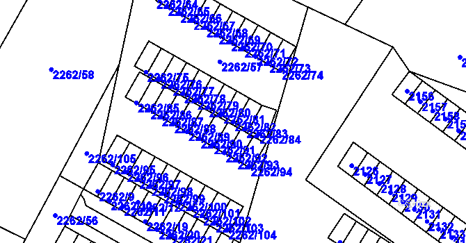 Parcela st. 2262/82 v KÚ Jirkov, Katastrální mapa