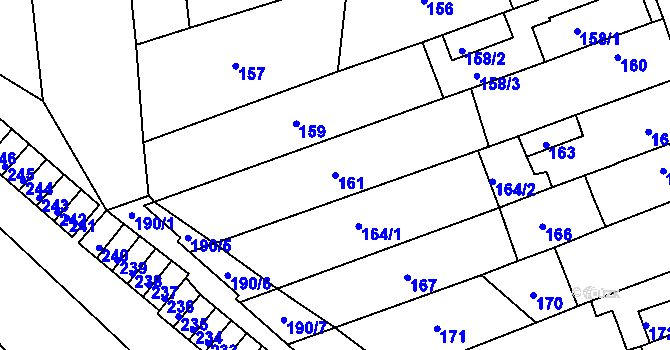 Parcela st. 161 v KÚ Březenec, Katastrální mapa