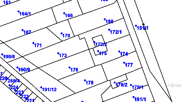 Parcela st. 175 v KÚ Březenec, Katastrální mapa