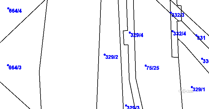 Parcela st. 329/2 v KÚ Březenec, Katastrální mapa