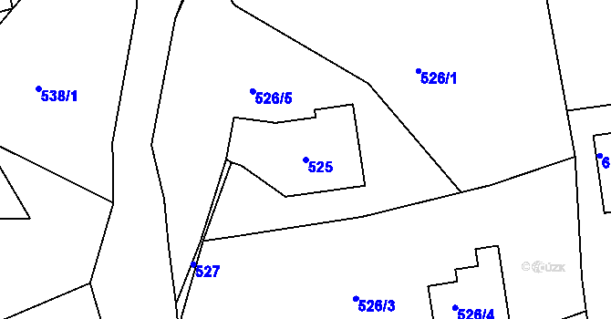 Parcela st. 525 v KÚ Březenec, Katastrální mapa