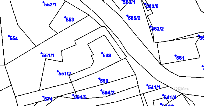 Parcela st. 549 v KÚ Březenec, Katastrální mapa