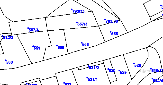 Parcela st. 556 v KÚ Březenec, Katastrální mapa