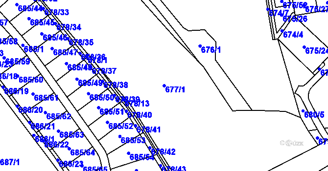 Parcela st. 677/1 v KÚ Březenec, Katastrální mapa