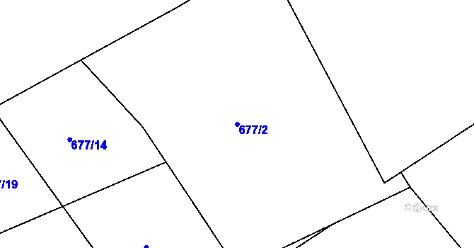 Parcela st. 677/2 v KÚ Březenec, Katastrální mapa