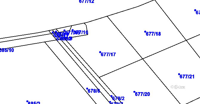 Parcela st. 677/17 v KÚ Březenec, Katastrální mapa