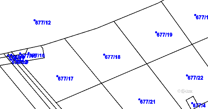 Parcela st. 677/18 v KÚ Březenec, Katastrální mapa