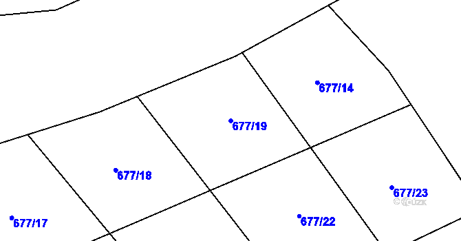 Parcela st. 677/19 v KÚ Březenec, Katastrální mapa