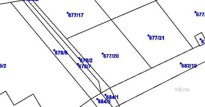 Parcela st. 677/20 v KÚ Březenec, Katastrální mapa