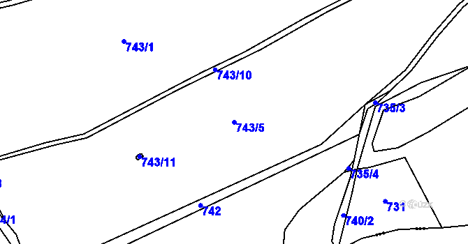 Parcela st. 743/5 v KÚ Březenec, Katastrální mapa