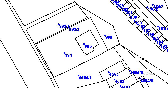 Parcela st. 995 v KÚ Březenec, Katastrální mapa