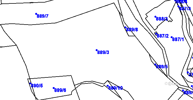 Parcela st. 889/3 v KÚ Březenec, Katastrální mapa