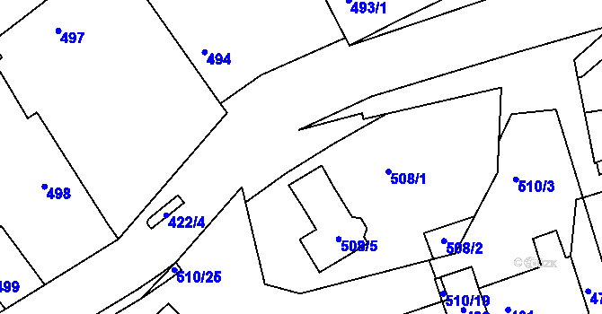 Parcela st. 508/3 v KÚ Březenec, Katastrální mapa