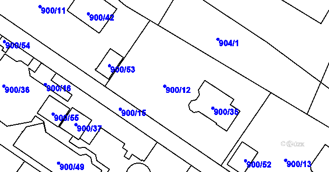 Parcela st. 900/12 v KÚ Březenec, Katastrální mapa