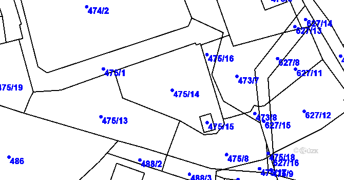 Parcela st. 475/14 v KÚ Březenec, Katastrální mapa