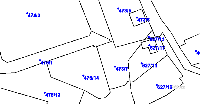 Parcela st. 475/16 v KÚ Březenec, Katastrální mapa