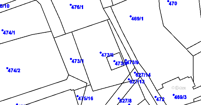 Parcela st. 473/5 v KÚ Březenec, Katastrální mapa