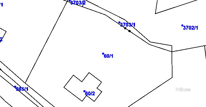 Parcela st. 60/1 v KÚ Březenec, Katastrální mapa