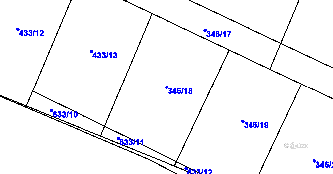 Parcela st. 346/18 v KÚ Březenec, Katastrální mapa
