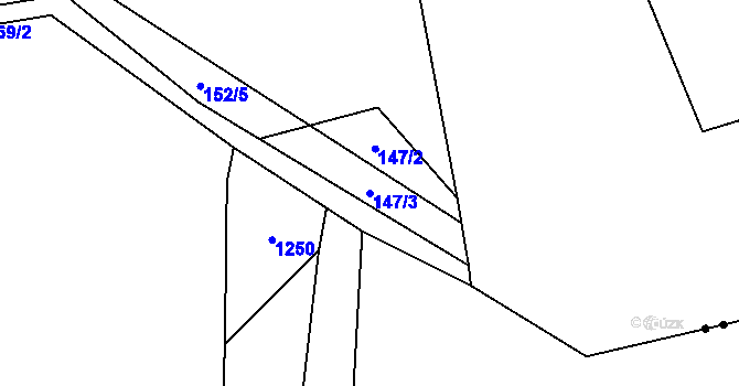 Parcela st. 147/3 v KÚ Jindřišská, Katastrální mapa