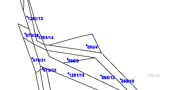 Parcela st. 595/4 v KÚ Jindřišská, Katastrální mapa