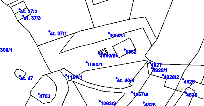 Parcela st. 205 v KÚ Jindřišská, Katastrální mapa