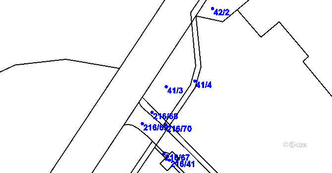 Parcela st. 41/3 v KÚ Červený Hrádek u Jirkova, Katastrální mapa