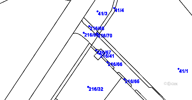 Parcela st. 216/67 v KÚ Červený Hrádek u Jirkova, Katastrální mapa