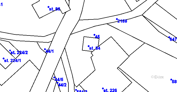 Parcela st. 84 v KÚ Jirkov u Železného Brodu, Katastrální mapa
