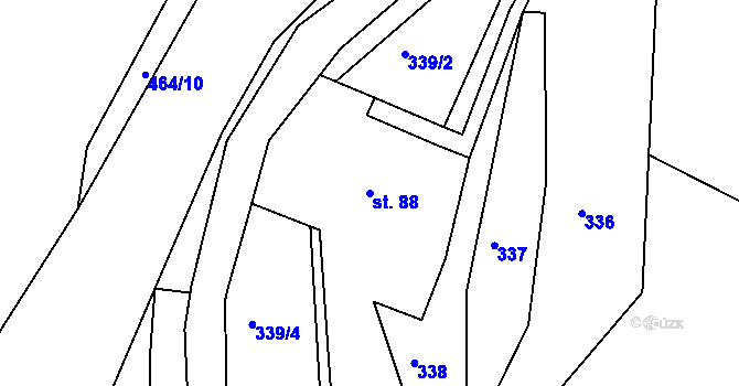Parcela st. 88 v KÚ Jirkov u Železného Brodu, Katastrální mapa