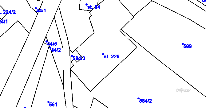 Parcela st. 226 v KÚ Jirkov u Železného Brodu, Katastrální mapa