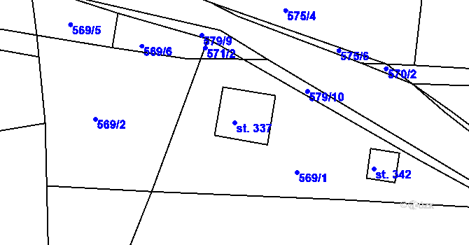 Parcela st. 337 v KÚ Jirkov u Železného Brodu, Katastrální mapa