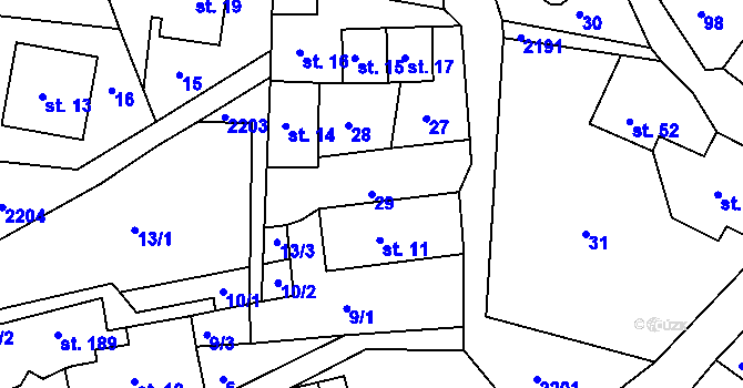 Parcela st. 29 v KÚ Jirkov u Železného Brodu, Katastrální mapa