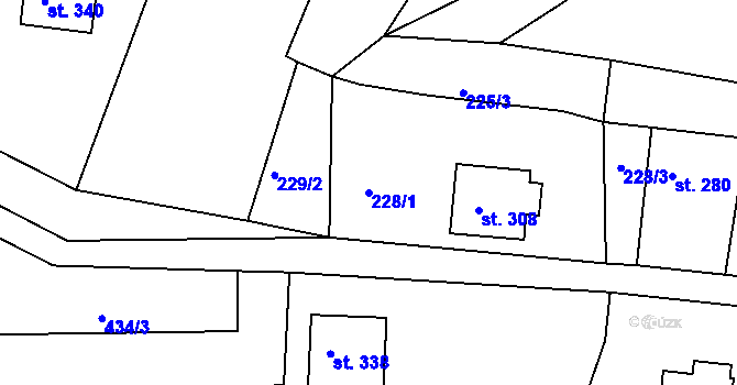 Parcela st. 228/1 v KÚ Jirkov u Železného Brodu, Katastrální mapa