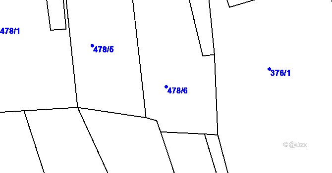 Parcela st. 478/6 v KÚ Jirkov u Železného Brodu, Katastrální mapa