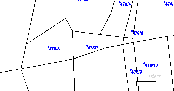 Parcela st. 478/7 v KÚ Jirkov u Železného Brodu, Katastrální mapa