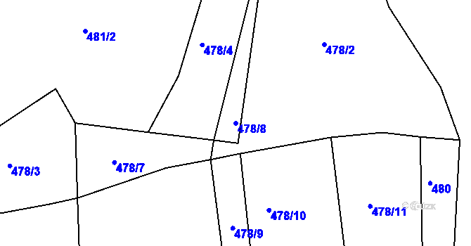 Parcela st. 478/8 v KÚ Jirkov u Železného Brodu, Katastrální mapa