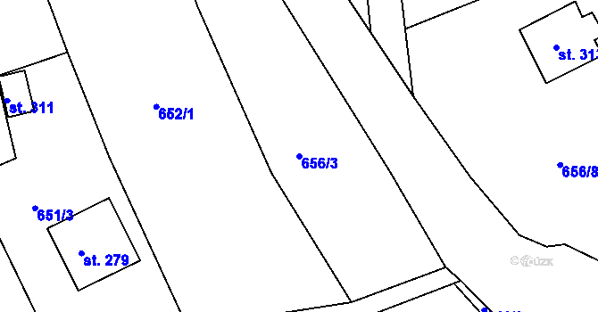 Parcela st. 656/3 v KÚ Jirkov u Železného Brodu, Katastrální mapa