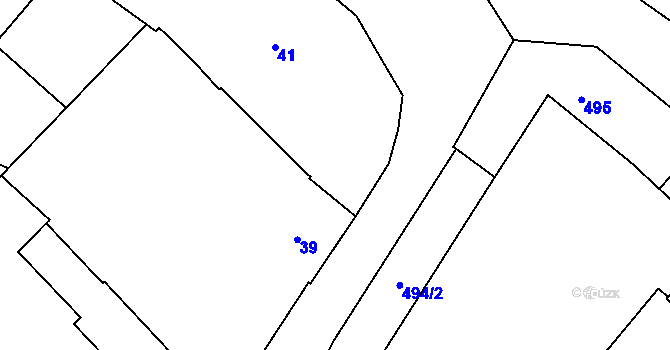 Parcela st. 41 v KÚ Jirny, Katastrální mapa