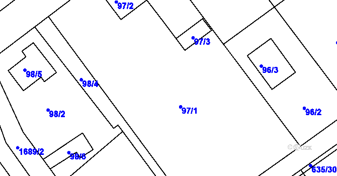 Parcela st. 97/1 v KÚ Jirny, Katastrální mapa
