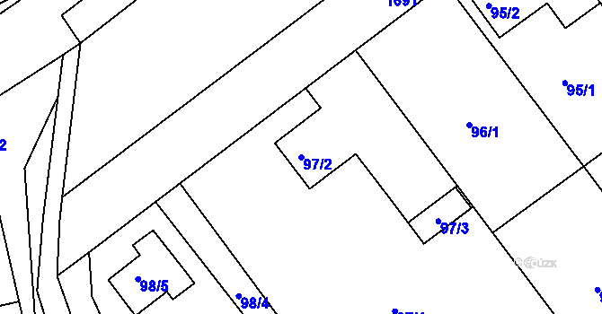 Parcela st. 97/2 v KÚ Jirny, Katastrální mapa