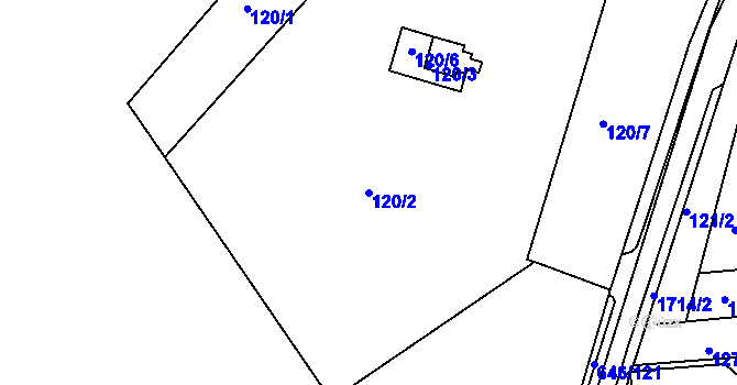 Parcela st. 120/2 v KÚ Jirny, Katastrální mapa