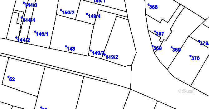 Parcela st. 149/2 v KÚ Jirny, Katastrální mapa