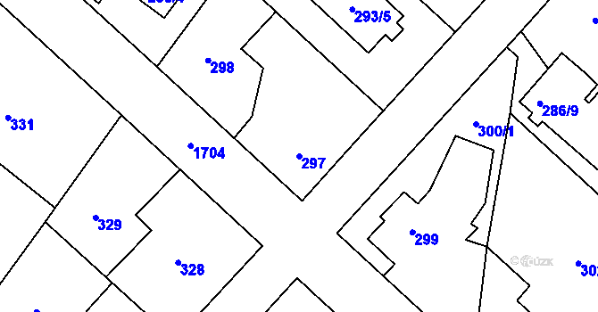 Parcela st. 297 v KÚ Jirny, Katastrální mapa