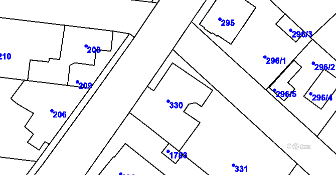 Parcela st. 330 v KÚ Jirny, Katastrální mapa