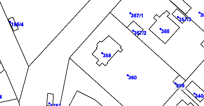 Parcela st. 358 v KÚ Jirny, Katastrální mapa