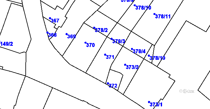Parcela st. 371 v KÚ Jirny, Katastrální mapa
